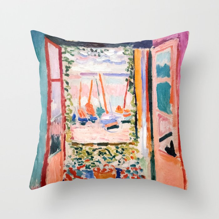 The Open Window- Henri Matisse -Open Window Collioure - Matisse Collioure  Throw Pillow Gallery Image 6
