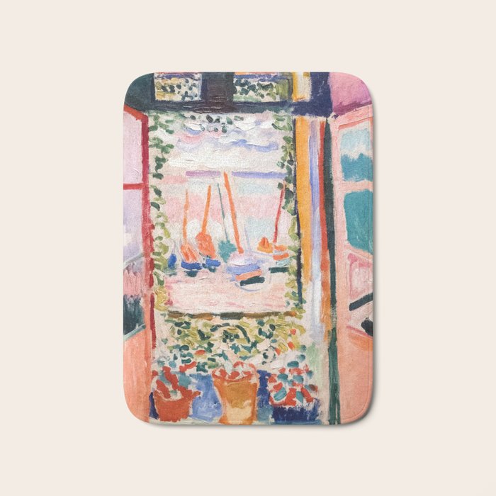The Open Window- Henri Matisse -Open Window Collioure - Matisse Collioure  Bath Mat Gallery Image 1