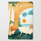 Seaside Surf Retreat Tropical Landscape / Villa Series Cutting Board Gallery Image 1