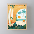 Seaside Surf Retreat Tropical Landscape / Villa Series Mini Art Print Gallery Image 1