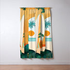 Seaside Surf Retreat Tropical Landscape / Villa Series Window Curtain Gallery Image 3