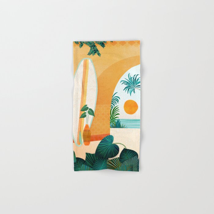 Seaside Surf Retreat Tropical Landscape / Villa Series Bath Towel Gallery Image 1