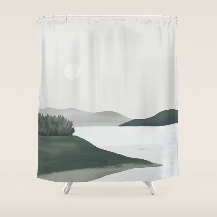 Minimalist Landscape Shower Curtain Gallery Image 1