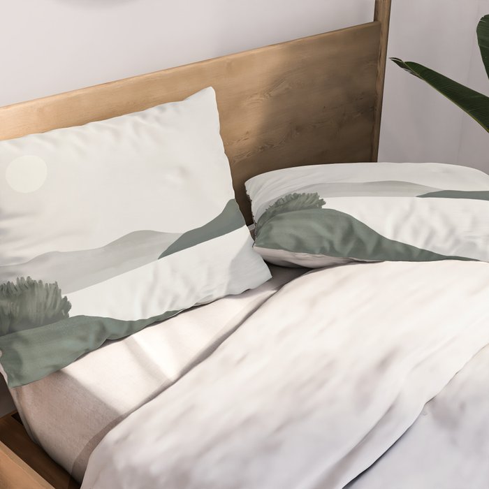 Minimalist Landscape Pillow Sham Gallery Image 2