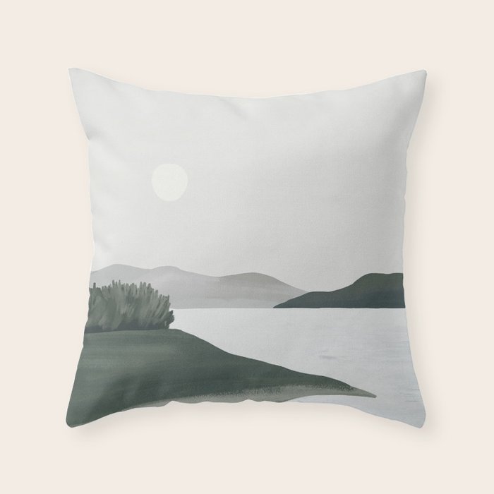 Minimalist Landscape Throw Pillow Gallery Image 6