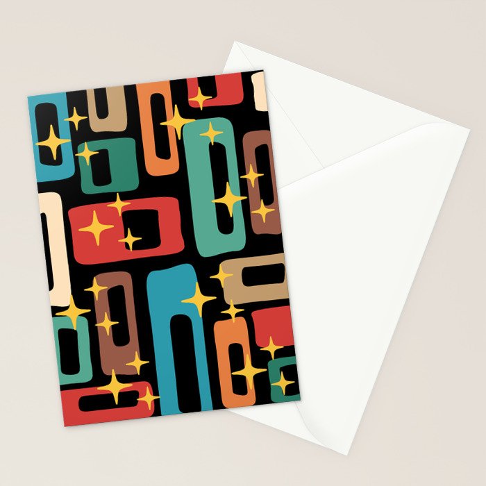 Retro Mid Century Modern Abstract Pattern 223 Stationery Card Gallery Image 2