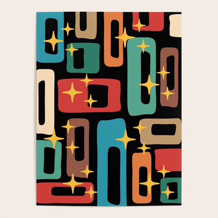 Retro Mid Century Modern Abstract Pattern 223 Poster Gallery Image 1