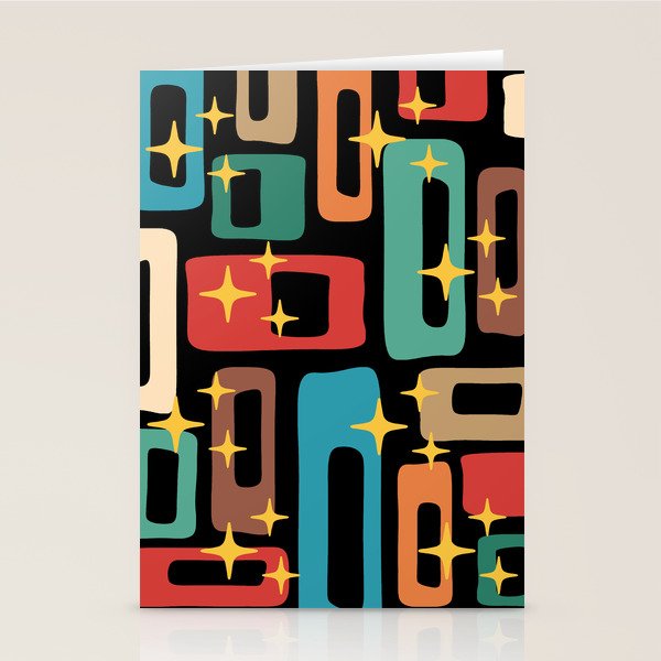 Retro Mid Century Modern Abstract Pattern 223 Stationery Card Gallery Image 1
