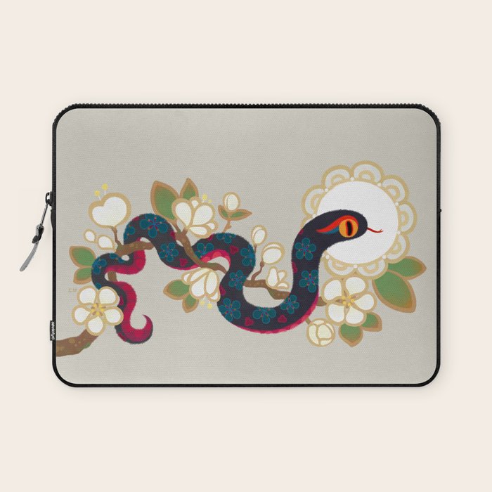 Snake and flowers 2 Laptop Sleeve Gallery Image 1