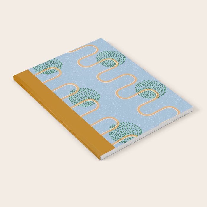 Abstract Fields In Blue-Grey & Green Notebook