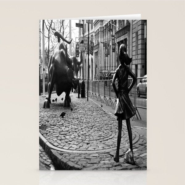 Fearless Girl and the Charging Bull Stationery Card Gallery Image 2