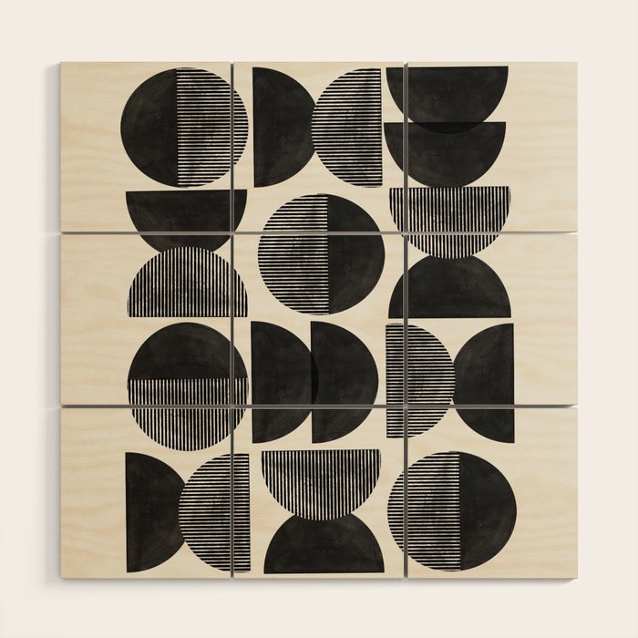 Mid Century, Retro Geometric Art Wood Wall Art Gallery Image 1