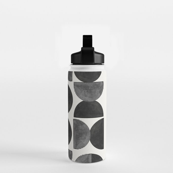 Mid Century, Retro Geometric Art Water Bottle Gallery Image 2