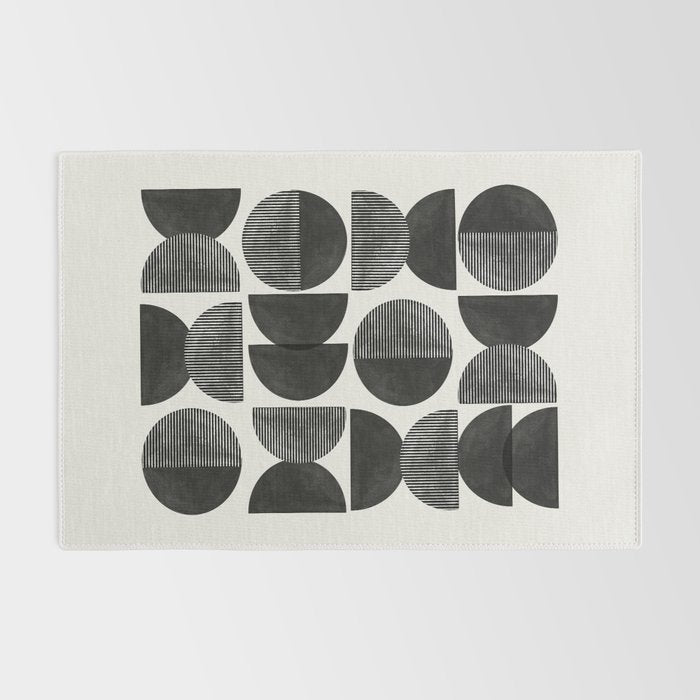 Mid Century, Retro Geometric Art Rug Gallery Image 2