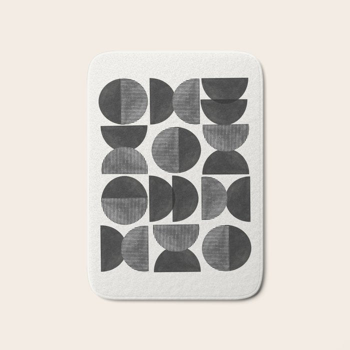 Mid Century, Retro Geometric Art Bath Mat Gallery Image 1