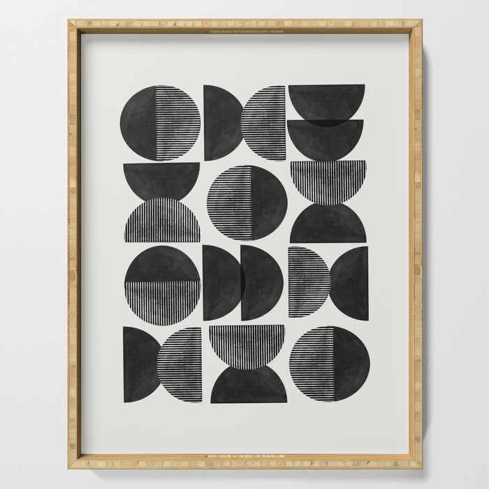 Mid Century, Retro Geometric Art Serving Tray Gallery Image 1