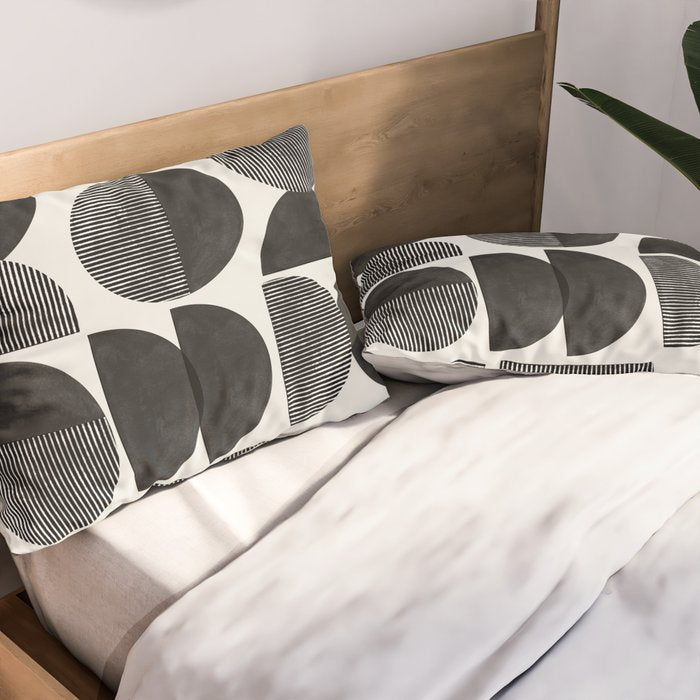Mid Century, Retro Geometric Art Pillow Sham Gallery Image 2