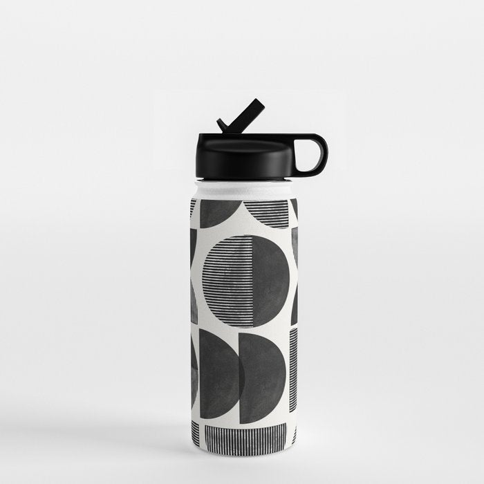 Mid Century, Retro Geometric Art Water Bottle Gallery Image 1