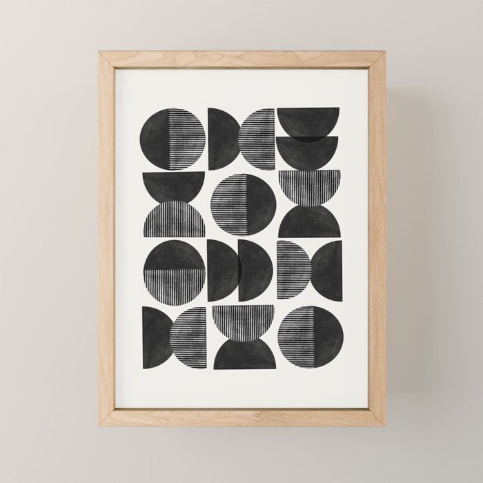 Mid Century, Retro Geometric Art Mini Art Print Gallery Image 1