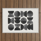 Mid Century, Retro Geometric Art Outdoor Rug Gallery Image 1