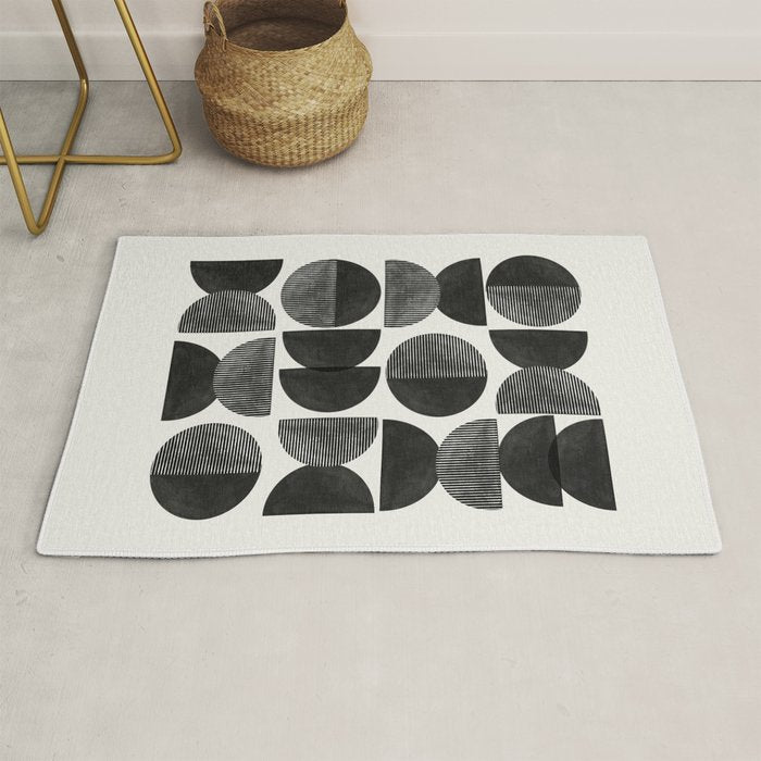 Mid Century, Retro Geometric Art Rug Gallery Image 1