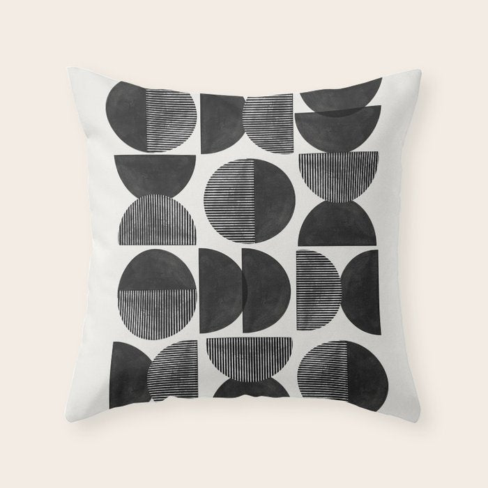 Mid Century, Retro Geometric Art Throw Pillow Gallery Image 6