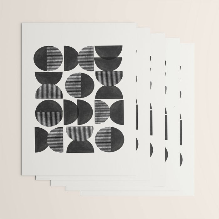 Mid Century, Retro Geometric Art Wrapping Paper Gallery Image 3