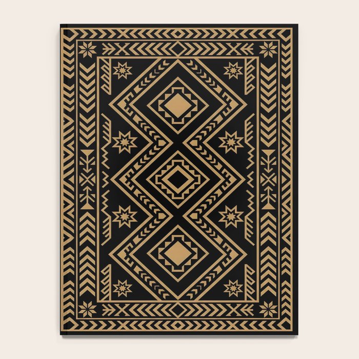 Intricate Gold and Black Tribal Surface Pattern Notebook Gallery Image 4