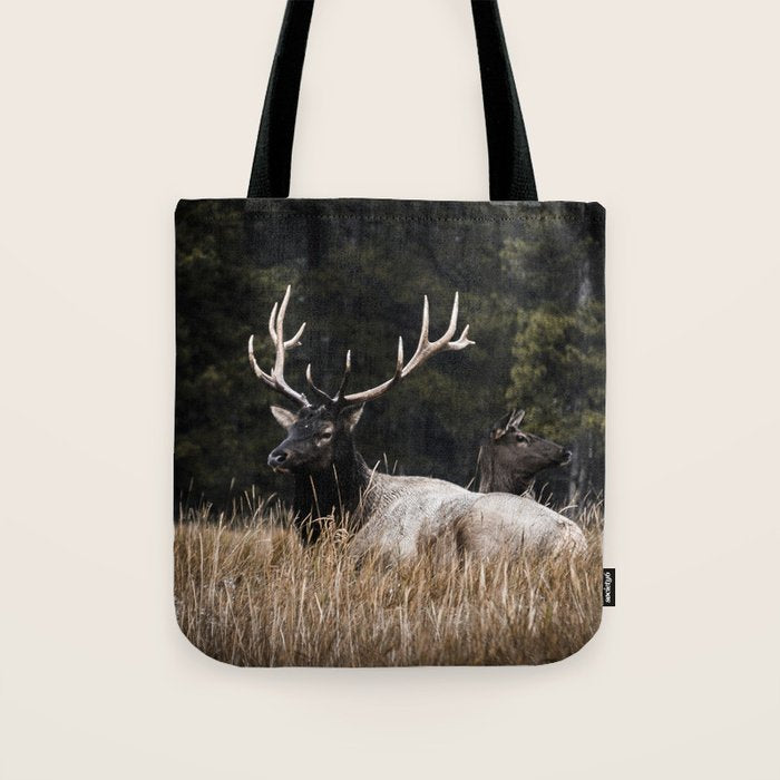 Two Elk in the Canadian Rocky Mountains Tote Bag Gallery Image 1