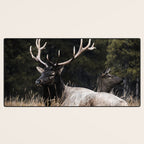 Two Elk in the Canadian Rocky Mountains Desk Mat Gallery Image 3
