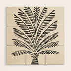 Palm Tree - Black Wood Wall Art Gallery Image 1