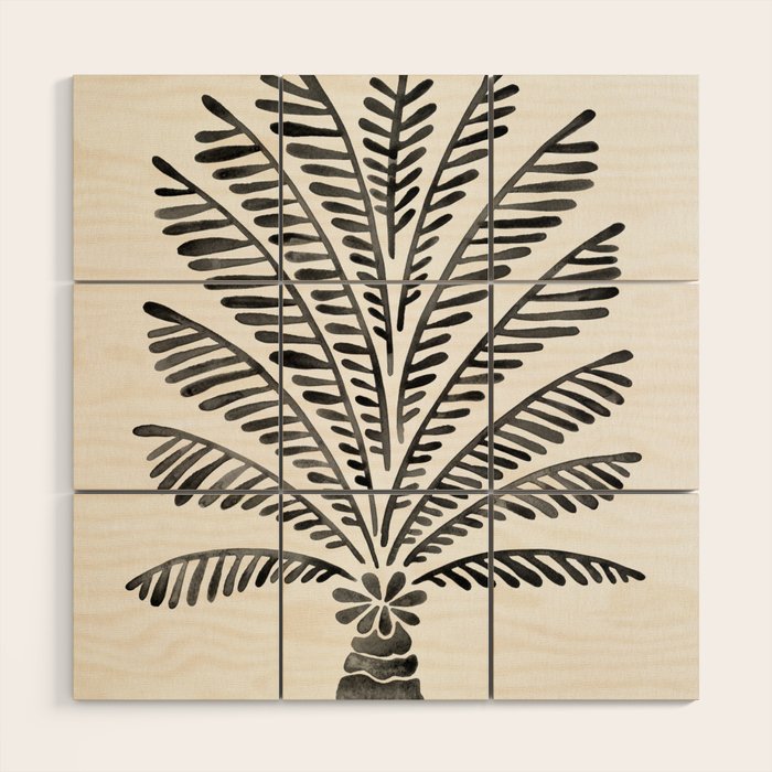 Palm Tree - Black Wood Wall Art Gallery Image 1