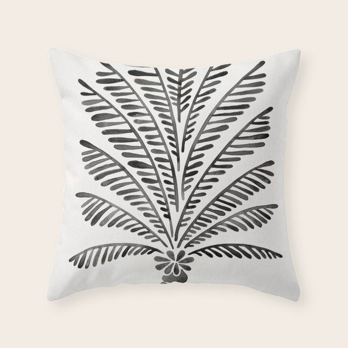 Palm Tree - Black Throw Pillow Gallery Image 6