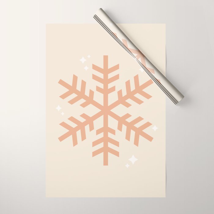 Snowflake Boho Christmas Decor Modern Earth Tones Wrapping Paper Gallery Image 1
