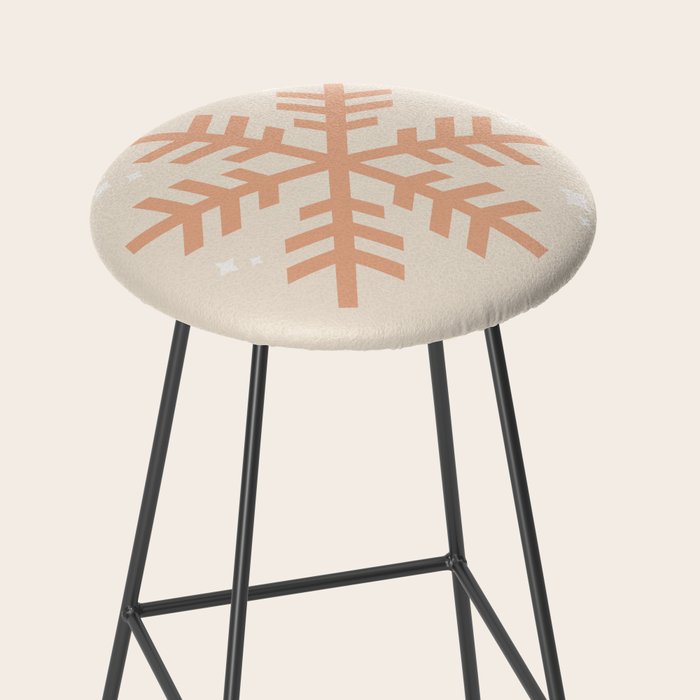 Snowflake Boho Christmas Decor Modern Earth Tones Stool Gallery Image 2