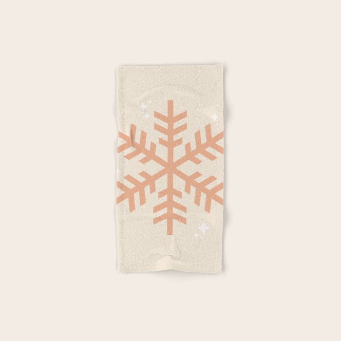 Snowflake Boho Christmas Decor Modern Earth Tones Bath Towel Gallery Image 1