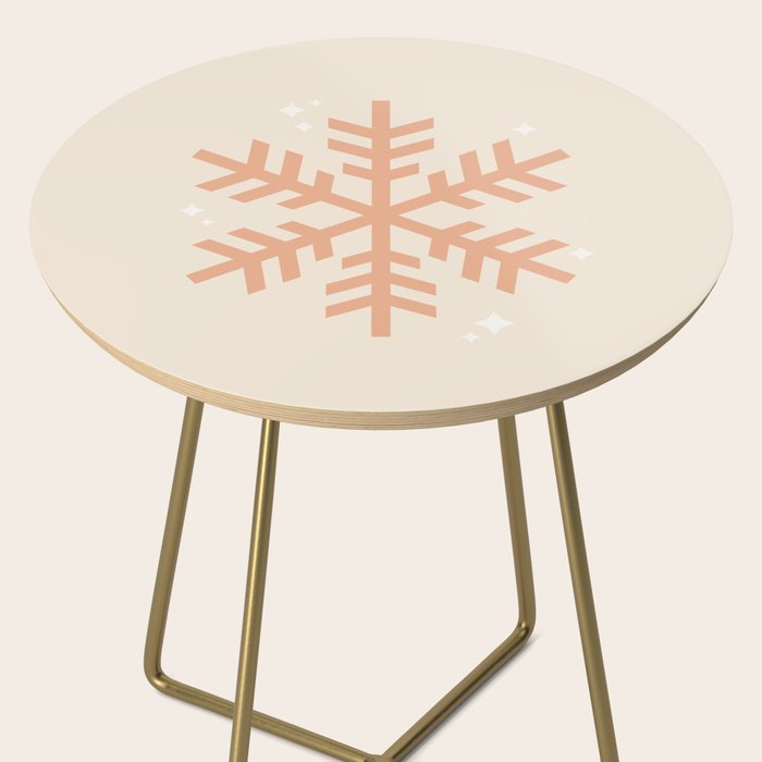 Snowflake Boho Christmas Decor Modern Earth Tones Side Table Gallery Image 2