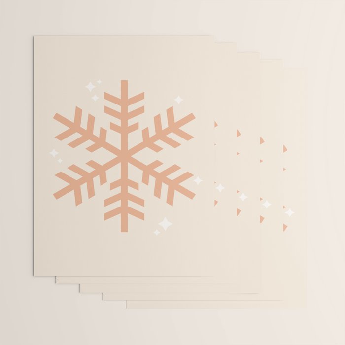 Snowflake Boho Christmas Decor Modern Earth Tones Wrapping Paper Gallery Image 3