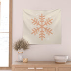 Snowflake Boho Christmas Decor Modern Earth Tones Wall Tapestry Gallery Image 2