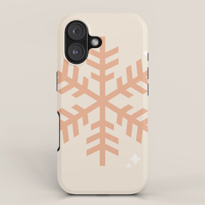 Snowflake Boho Christmas Decor Modern Earth Tones iPhone Case Gallery Image 1