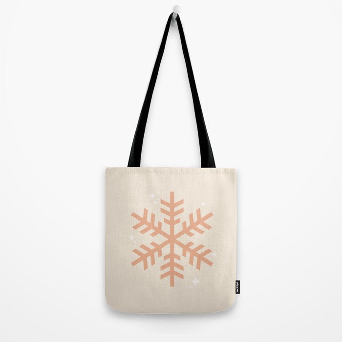 Snowflake Boho Christmas Decor Modern Earth Tones Tote Bag Gallery Image 2