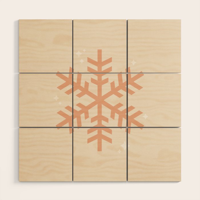 Snowflake Boho Christmas Decor Modern Earth Tones Wood Wall Art Gallery Image 1