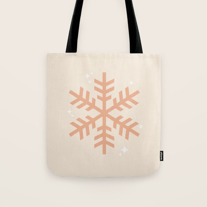 Snowflake Boho Christmas Decor Modern Earth Tones Tote Bag Gallery Image 1