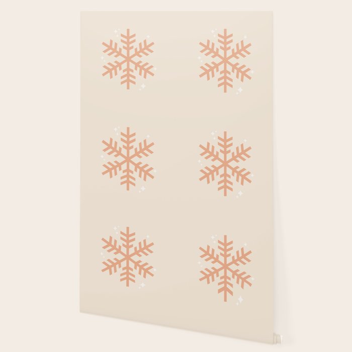 Snowflake Boho Christmas Decor Modern Earth Tones Wallpaper Gallery Image 2