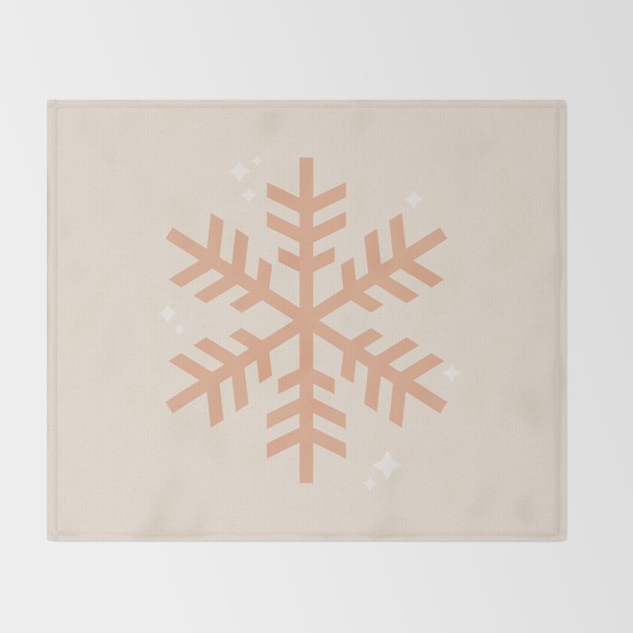 Snowflake Boho Christmas Decor Modern Earth Tones Throw Blanket Gallery Image 2
