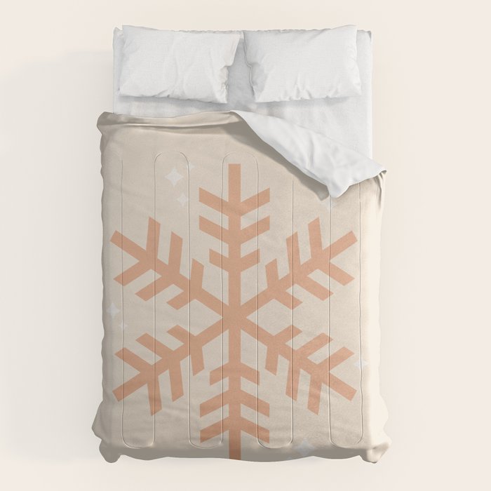 Snowflake Boho Christmas Decor Modern Earth Tones Comforter Gallery Image 6