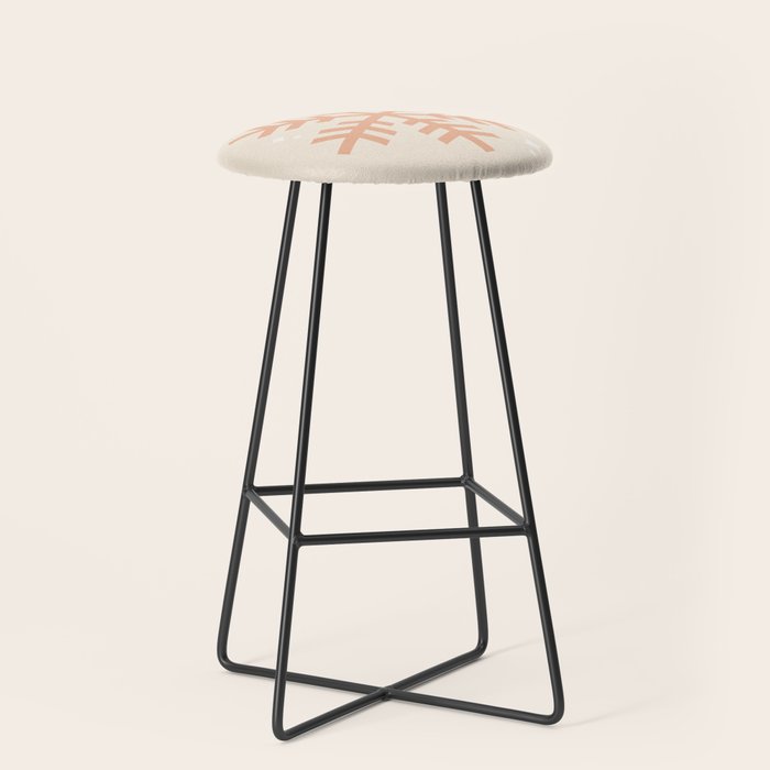 Snowflake Boho Christmas Decor Modern Earth Tones Stool Gallery Image 1