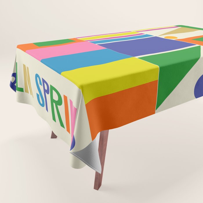 Modtastic Palm Springs Colorful Mid Century Modern Abstract Geometric Tablecloth Gallery Image 1