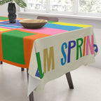 Modtastic Palm Springs Colorful Mid Century Modern Abstract Geometric Tablecloth Gallery Image 3