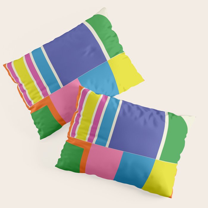Modtastic Palm Springs Colorful Mid Century Modern Abstract Geometric Pillow Sham Gallery Image 3